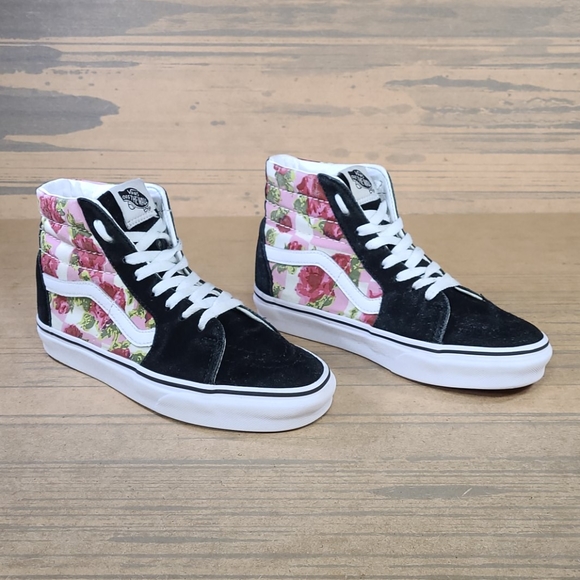 Vans Sk8-Hi Floral Canvas/Suede Shoes - Picture 2 of 8